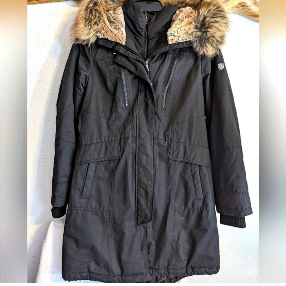 Ladies 1 Madison Expedition Winter Coat With Faux Fur Hood. Lightly used.